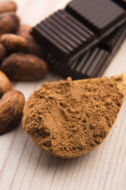 Çikolatalı kakao (kakao) fasulyesi.