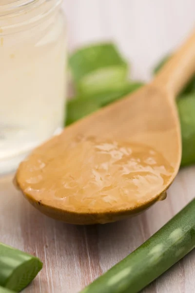 Aloe vera juice med färska blad — Stockfoto
