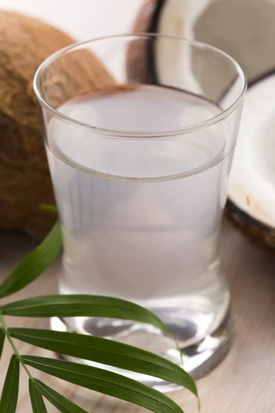 Agua de coco y de coco — Foto de Stock