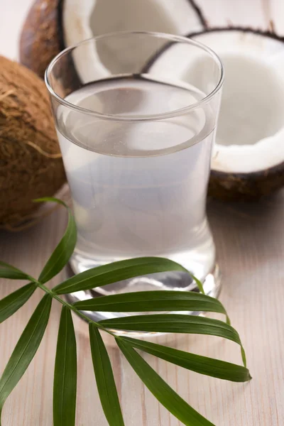 Agua de coco y de coco — Foto de Stock