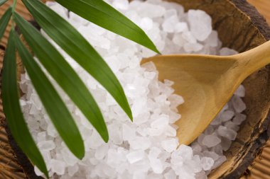 palmiye yaprağı ile deniz tuzu