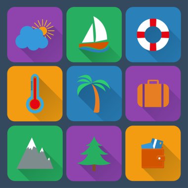 düz simgeler kümesi.