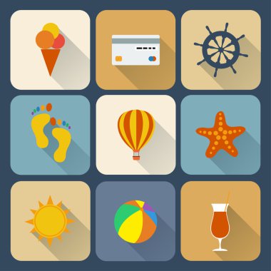 düz simgeler kümesi.