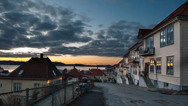 Bergen de noite Imagem De Stock