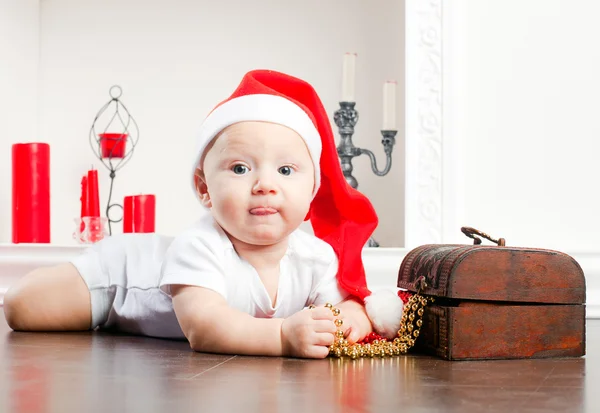 Child In Christmas Cap — Stock Photo, Image