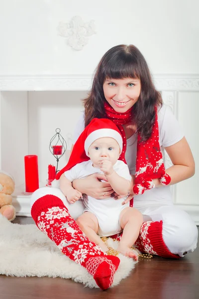 Baby in Santa — Stock Photo, Image