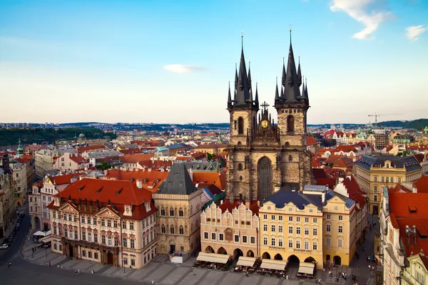 Iglesia de Tyn en Praga desde arriba — Foto de Stock