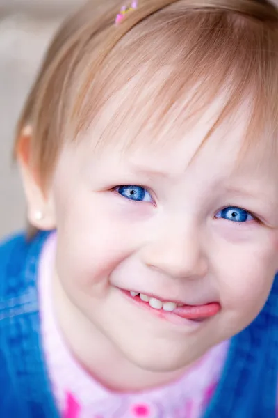 Little Girl With Her Tongue Out — Stock Photo, Image