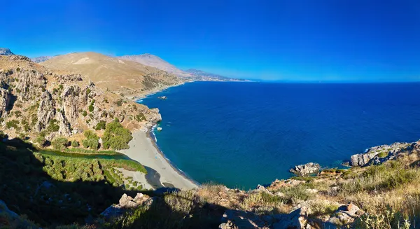 Panorama of Preveli beach, Crete — Stock Photo, Image