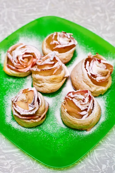 Delicious rose-shaped buns — Stock Photo, Image