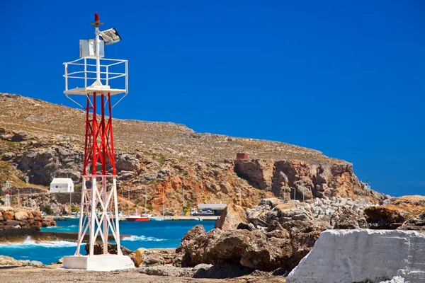 Lighthouse in the port of Chora Sfakion — Stock Photo, Image