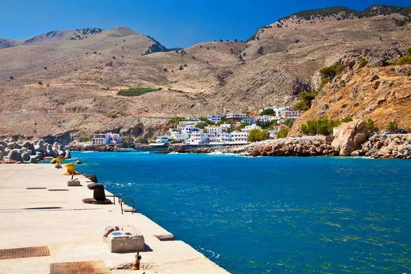 Chora Sfakion e il mare blu della Libia — Foto Stock