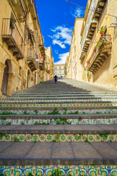 Famosi passi a Caltagirone, Sicilia — Foto Stock