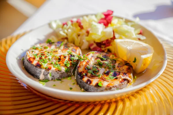 Grilled swordfish steaks — Stock Photo, Image