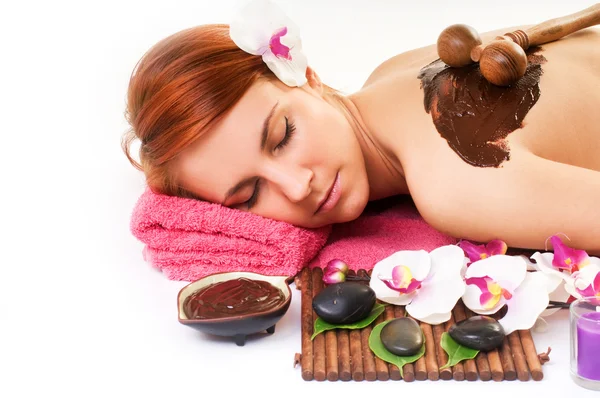 Chocolade massage — Stockfoto