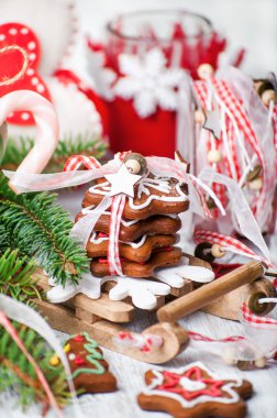 kızak gingerbread çerezleri yığını