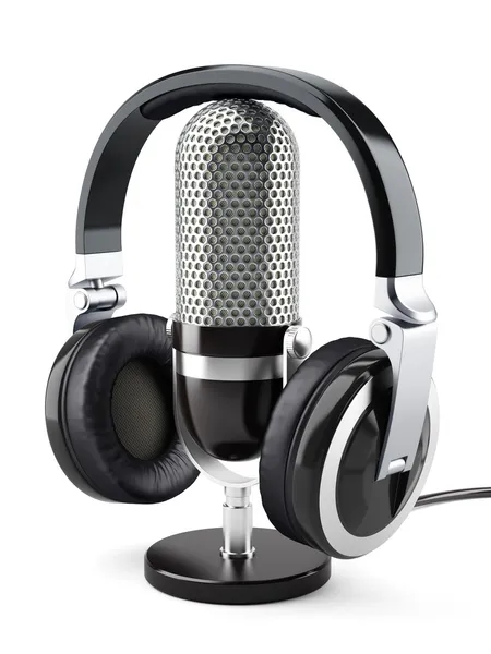 Headphones with microphone — Stock Photo, Image