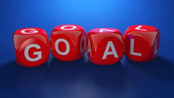 Red dices with GOAL text — Stock Photo, Image