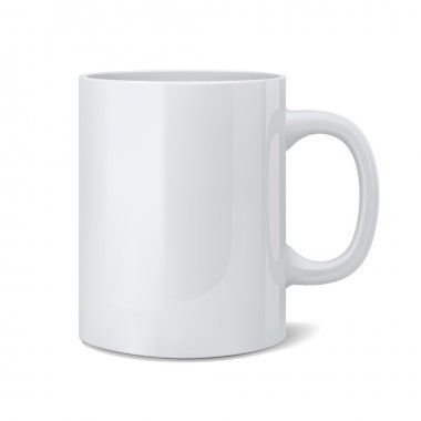 Realistic classic white cup