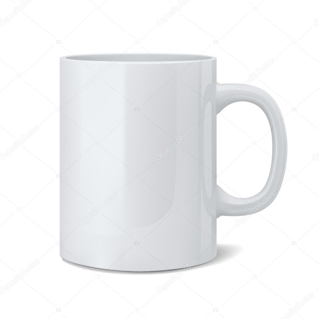 Vector illustration of realistic classic white cup