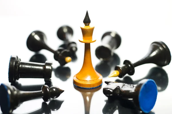 Chess the queen wins victory — Stock Photo, Image