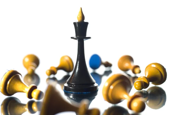 Sakk a királynő nyer győzelem — Stock Fotó