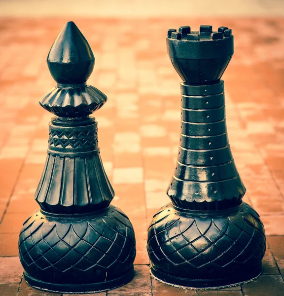 Chess figures outdoor — Stock Photo, Image