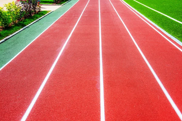 Athletics stadium running track — Stock Photo, Image