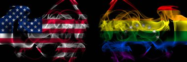 Amerika Birleşik Devletleri Venezuela 'ya karşı, yan yana yerleştirilmiş eşcinsel duman bayrakları