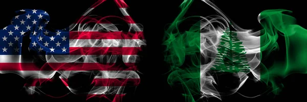 Соединенные Штаты Америки Против Австралии Австралии Норфолк Айленд Дымовые Флаги — стоковое фото