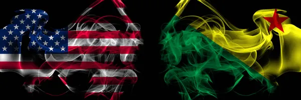 Spojené Státy Americké Brazílie Státy Acre Kouřové Vlajky Umístěné Bok — Stock fotografie