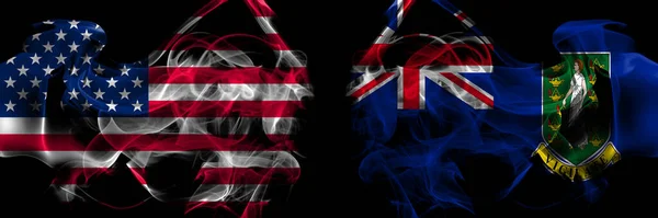 Estados Unidos América Grã Bretanha Ilhas Virgens Britânicas Fumam Bandeiras — Fotografia de Stock