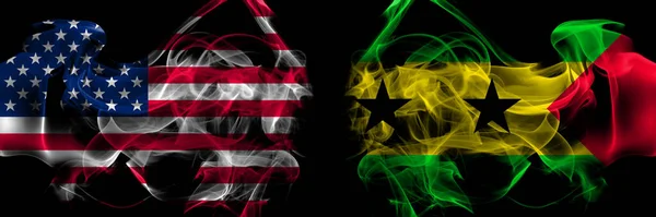 United States America Sao Tome Principe Smoke Flags Placed Side — Stock Photo, Image