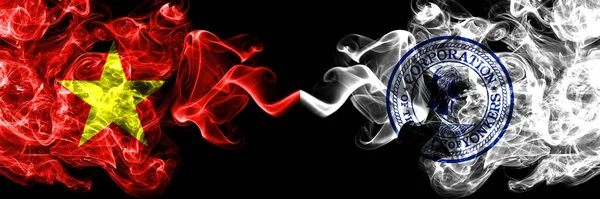 Vietnam, Vietnam, Amerika Birleşik Devletleri, Amerika, ABD, Amerika, Amerika, Yonkers, New York duman bayrakları.