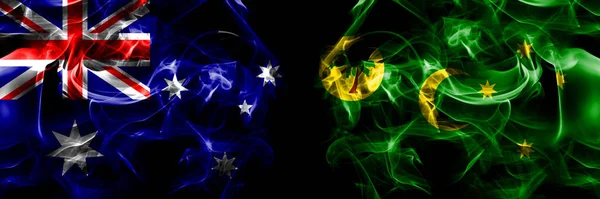 Zászló Ausztrália Ausztrál Ausztrália Ausztrál Cocos Szigetek Füst Zászló Elhelyezett — Stock Fotó