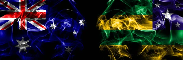 Flaggor Från Australien Australien Brasilien Brasilien Sergipe Rök Flagga Placerad — Stockfoto