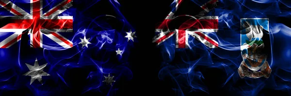 Bandiere Australia Australia Contro Gran Bretagna Isole Falkland Bandiera Fumogeno — Foto Stock