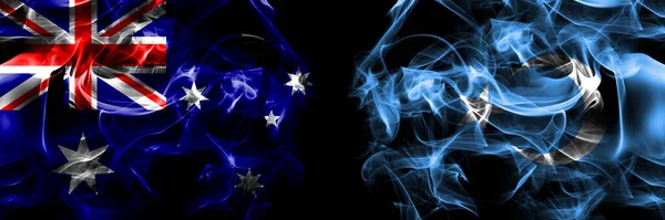 Vlajky Austrálie Australian East Turkestan Ujghurs Ujghur Kouřový Prapor Umístěný — Stock fotografie