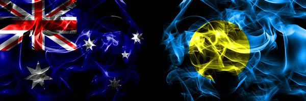 Flags Australia Australian Palau Прапор Диму Розташований Пліч Пліч Чорному — стокове фото