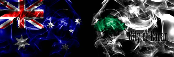 Zászló Ausztrália Ausztrál Amerikai Egyesült Államok Amerika Usa Amerikai Eagan — Stock Fotó