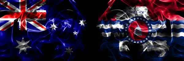 Vlaggen Van Australië Australië Verenigde Staten Van Amerika Amerika Verenigde — Stockfoto