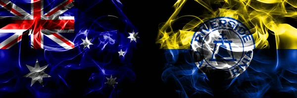 Flags Australia Australian United States America America Usa American Riverside — Stock Photo, Image