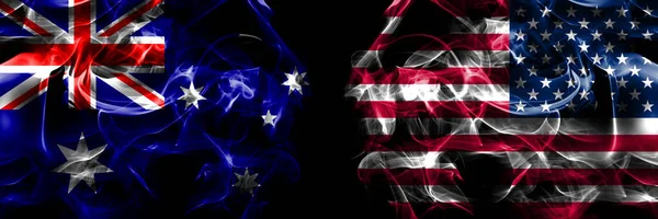 Zászló Ausztrália Ausztrál Amerikai Egyesült Államok Amerika Usa Usa Amerikai — Stock Fotó