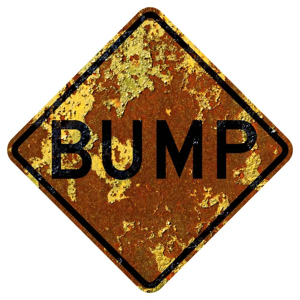 Régi Rozsdás Amerikai Útjelző Bump — Stock Fotó