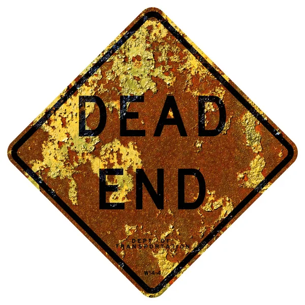 Old Rusty American Road Sign Dead End New York City — Stock Photo, Image