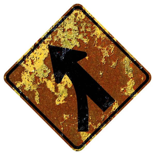 Old Rusty American Road Sign Menggabungkan Lalu Lintas — Stok Foto