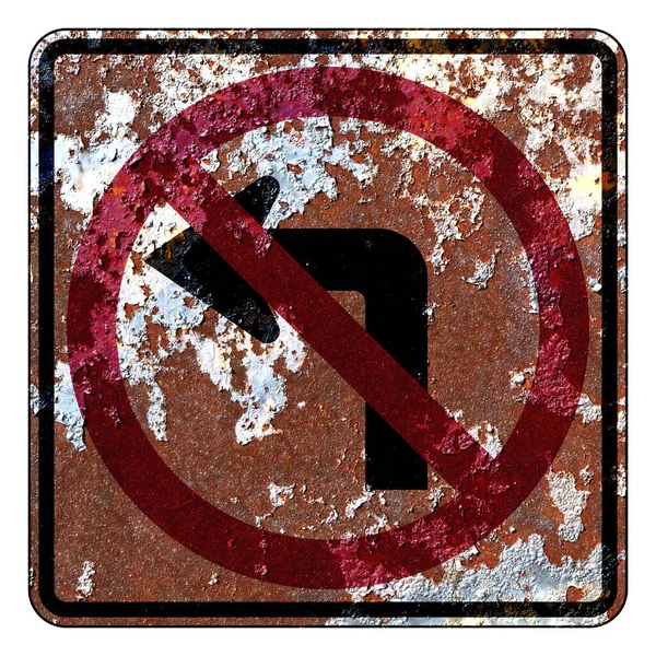 Old Rusty American Road Sign Left Turn — Stock Photo, Image