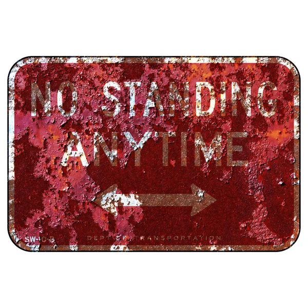 Old Rusty American Road Sign Standing Any Time New York — Stock Photo, Image