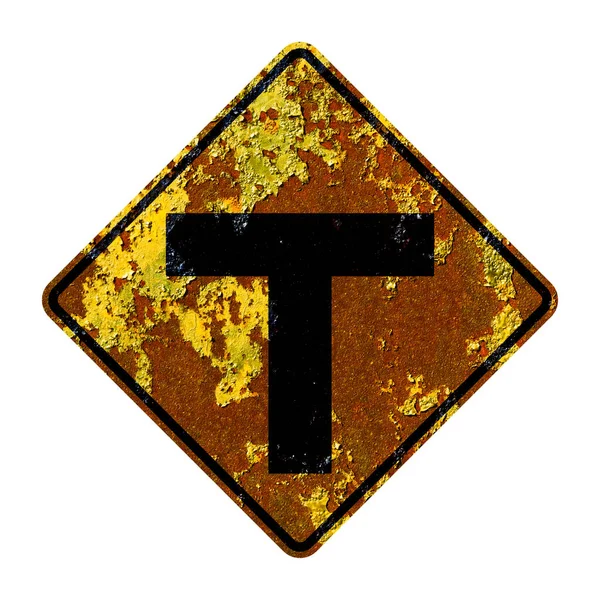 Antiguo Signo Tráfico Americano Oxidado Carreteras — Foto de Stock