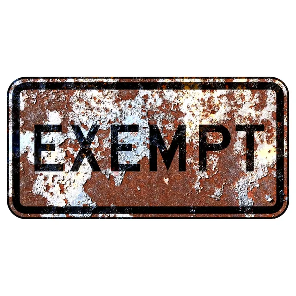 Old Rusty American Road Sign Railroad Stop Exempt Horn Blowing — Stock Photo, Image